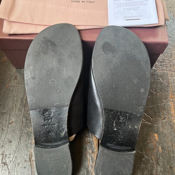 ATP ATELIER ROSA VACCHETTA LEATHER SIZE EU41 BLACK SANDALS - Picture 5 of 10